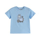 Blue Easter Train T-Shirt and Seersucker Shorts Set