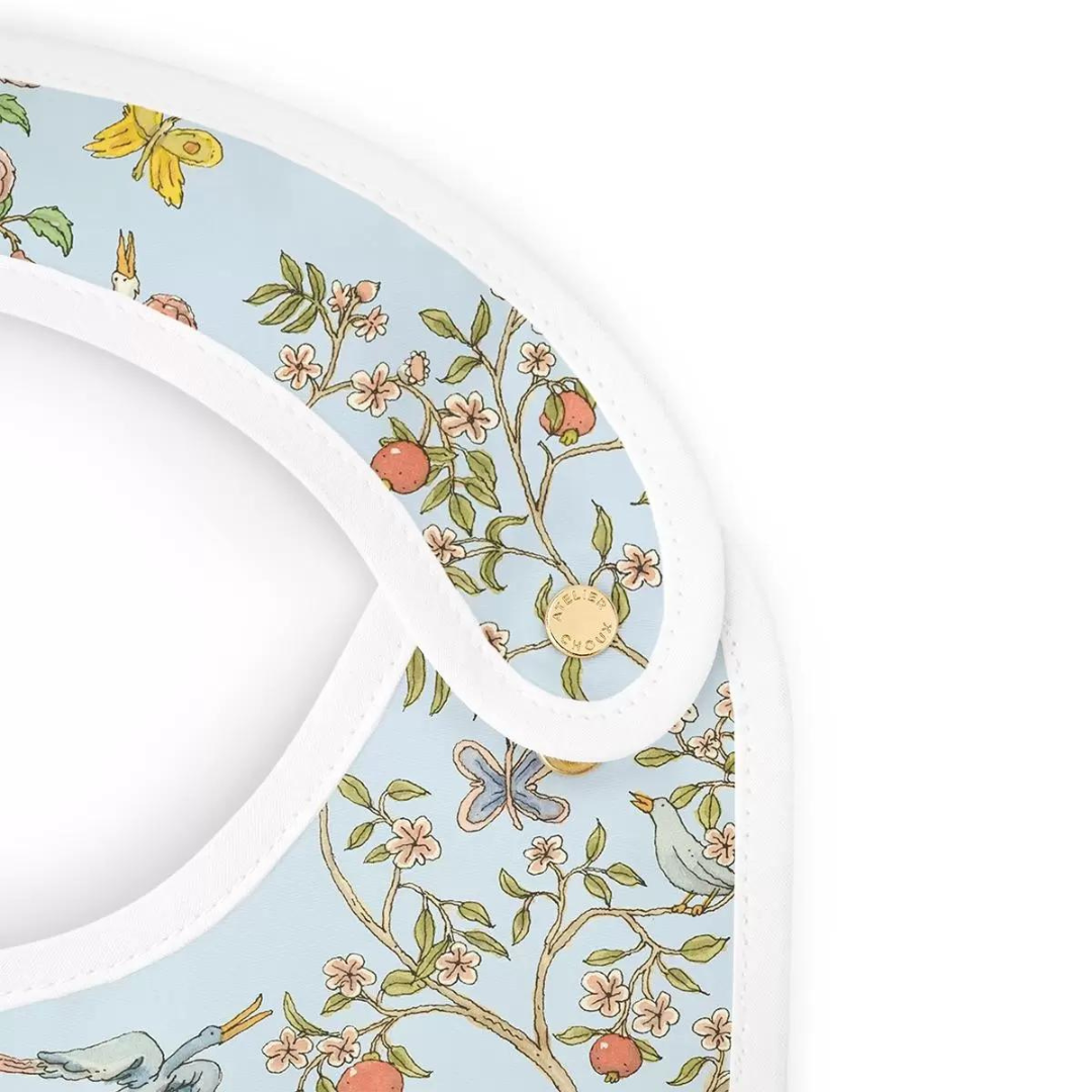 Satin Bib In Bloom Blue