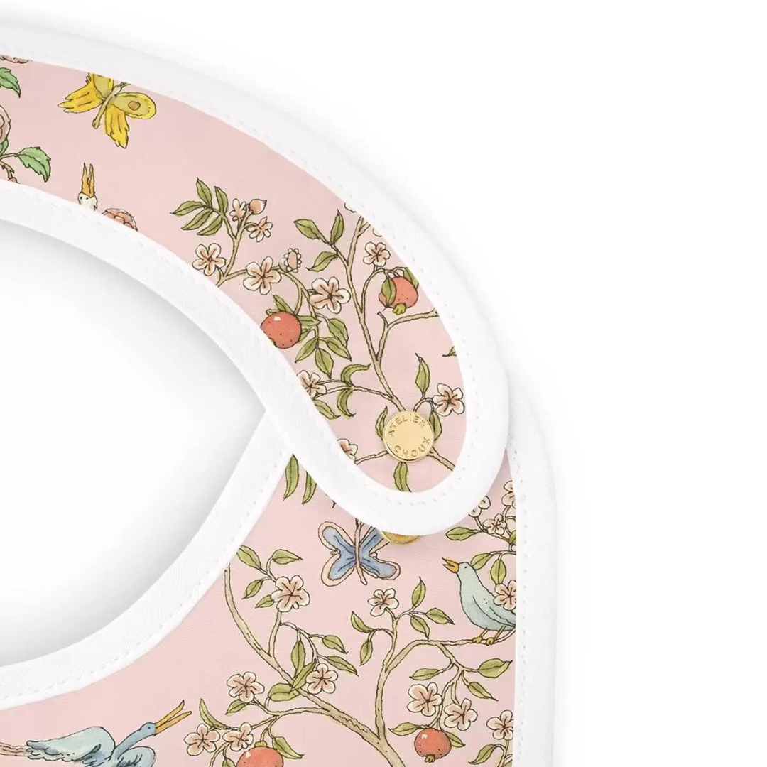 Atelier Choux Satin Bib In Bloom Pink