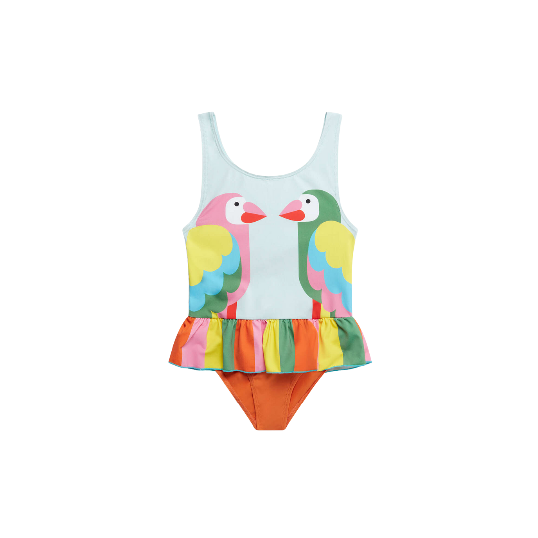 Parrot Print Frill Swimsuit