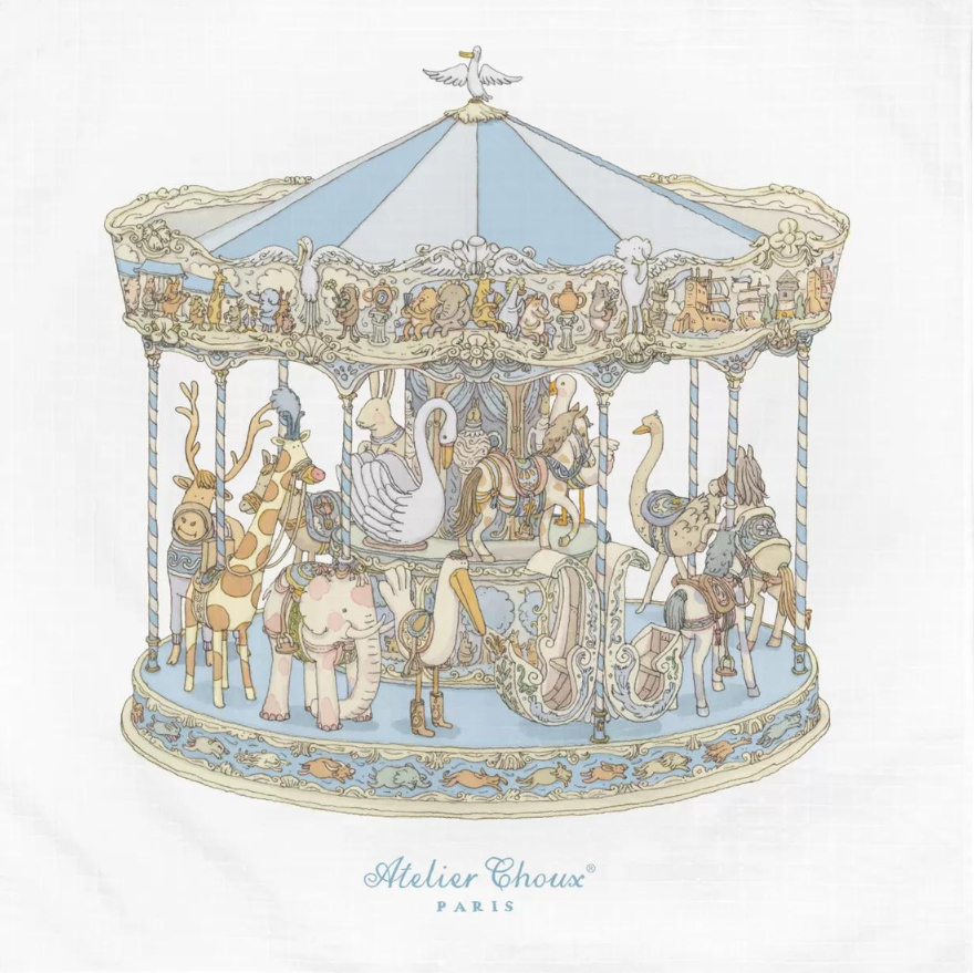 Atelier Choux Carousel Blue Swaddle