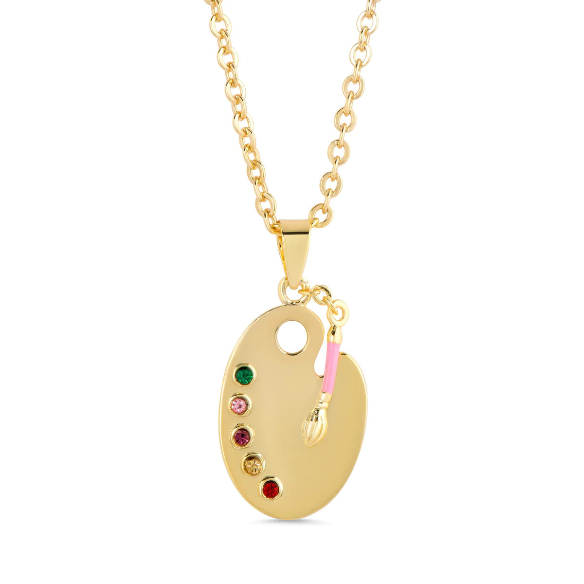 Lily Nily Art Palette and Brush with Crystals Necklace
