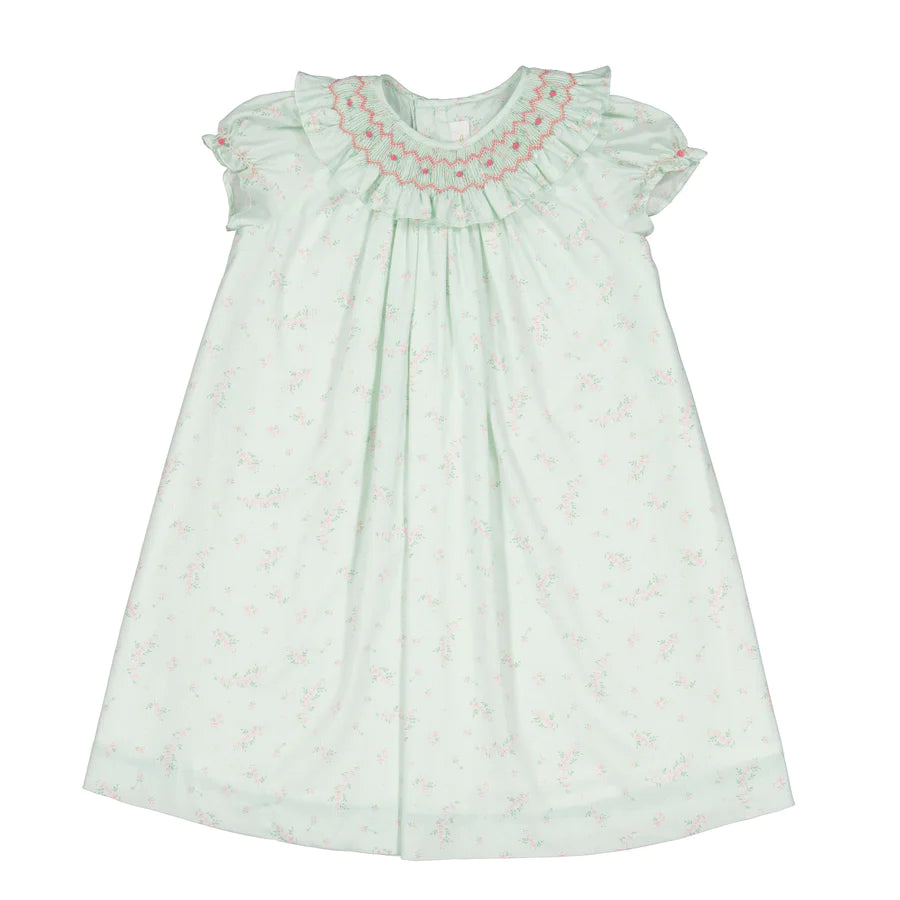 Jasmine Mint Floral Bishop Dress