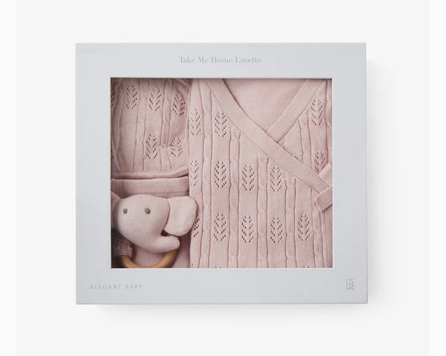 Blush Pink Baby Layette Set With Box