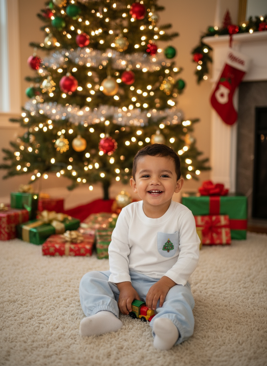 Petit Bebe Blue Christmas Tree Set