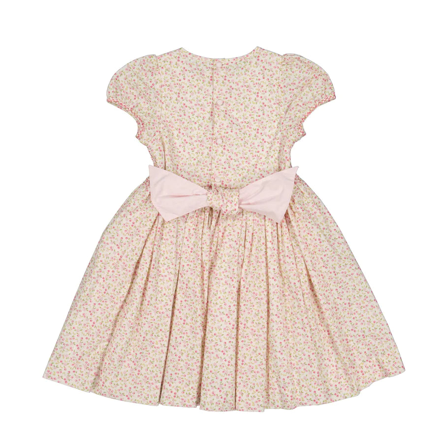 Cherry Floral Smocked Girl Dress