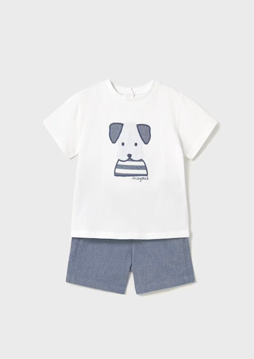 Mayoral Shorts and Dog T-Shirt Set