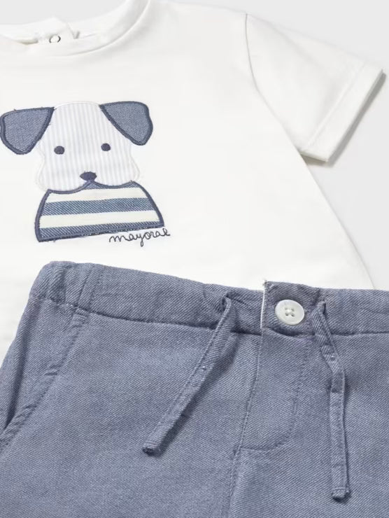 Mayoral Shorts and Dog T-Shirt Set