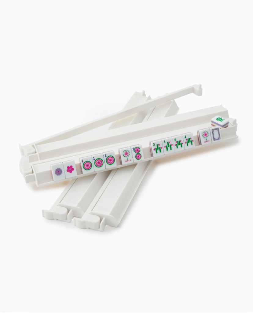 Mahjong White Racks and Pushers Set