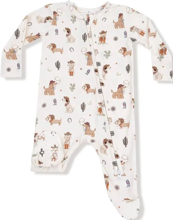 Angel Dear Cowboy Dogs- 2 way zipper footie