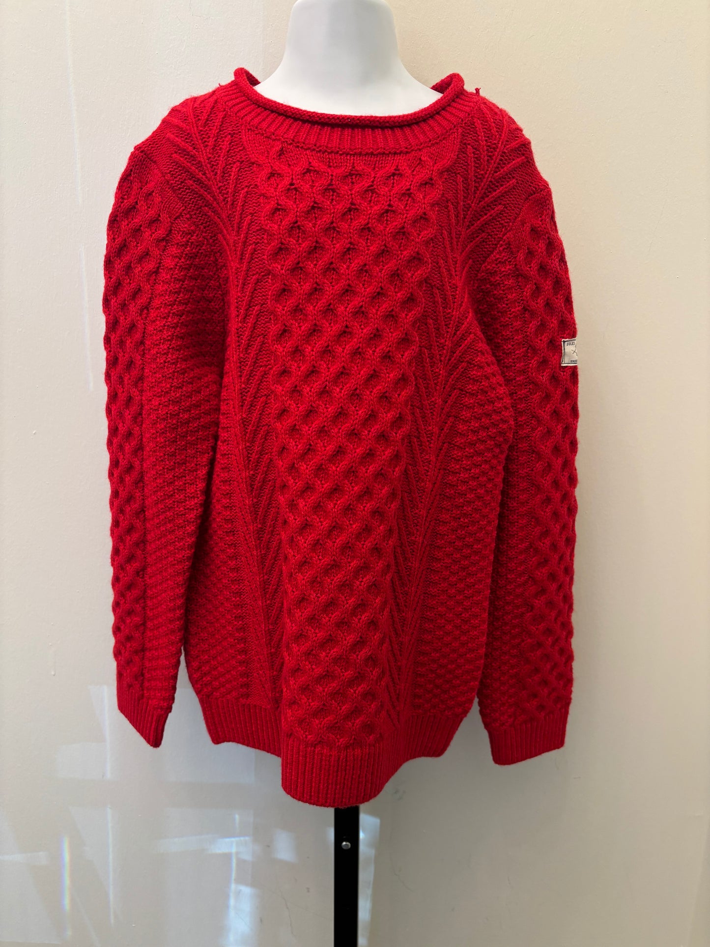 Joules Cable Knit Sweater Red