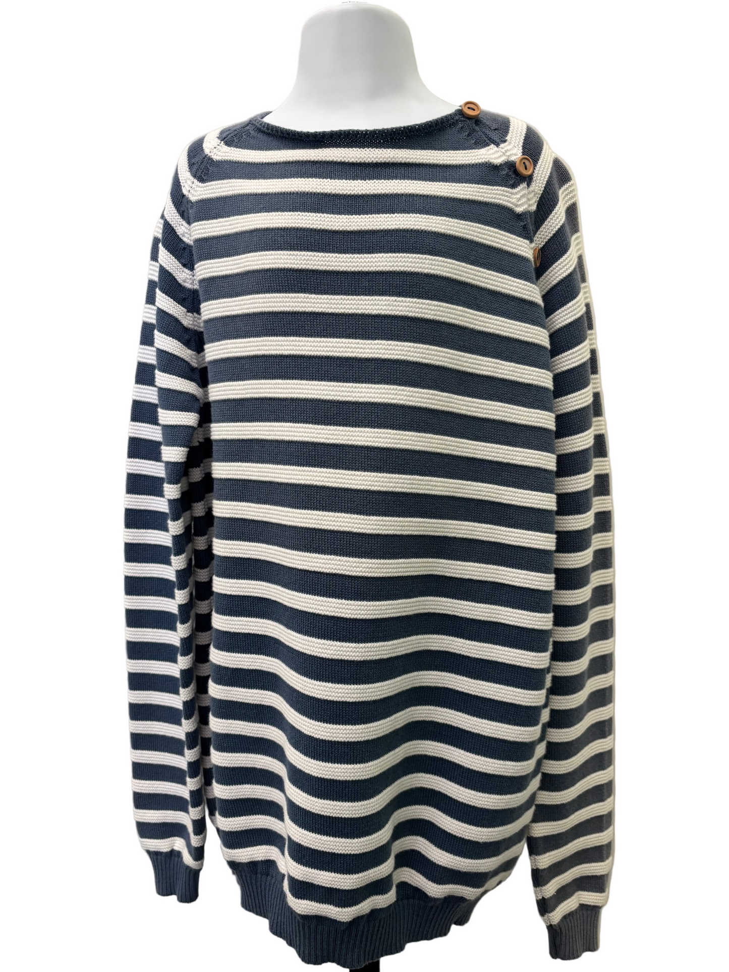 Mi Lucero Striped Blue Sweater