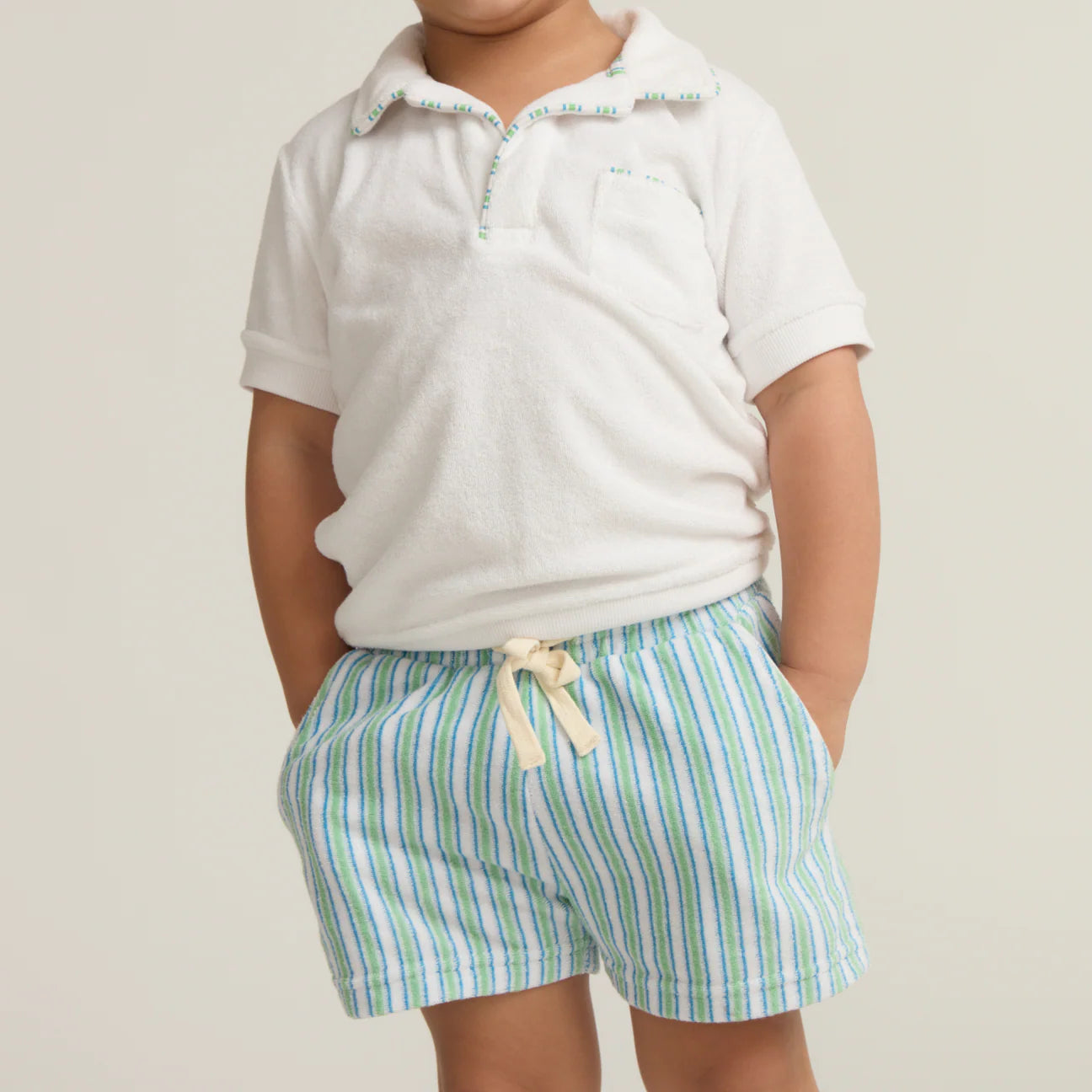 Minnow Boys Tamarin Stripe French Terry Short