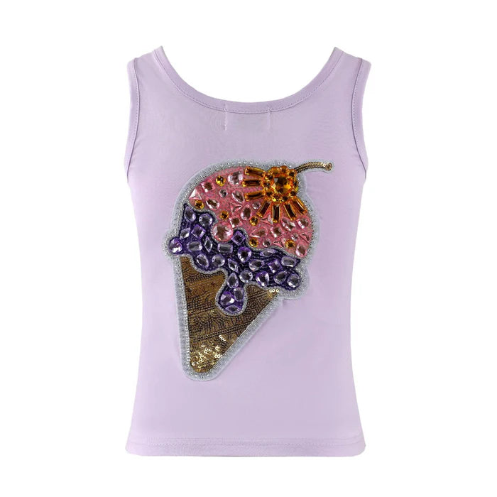 Lola & The Boys Lavender Ice Cream Gem Tank