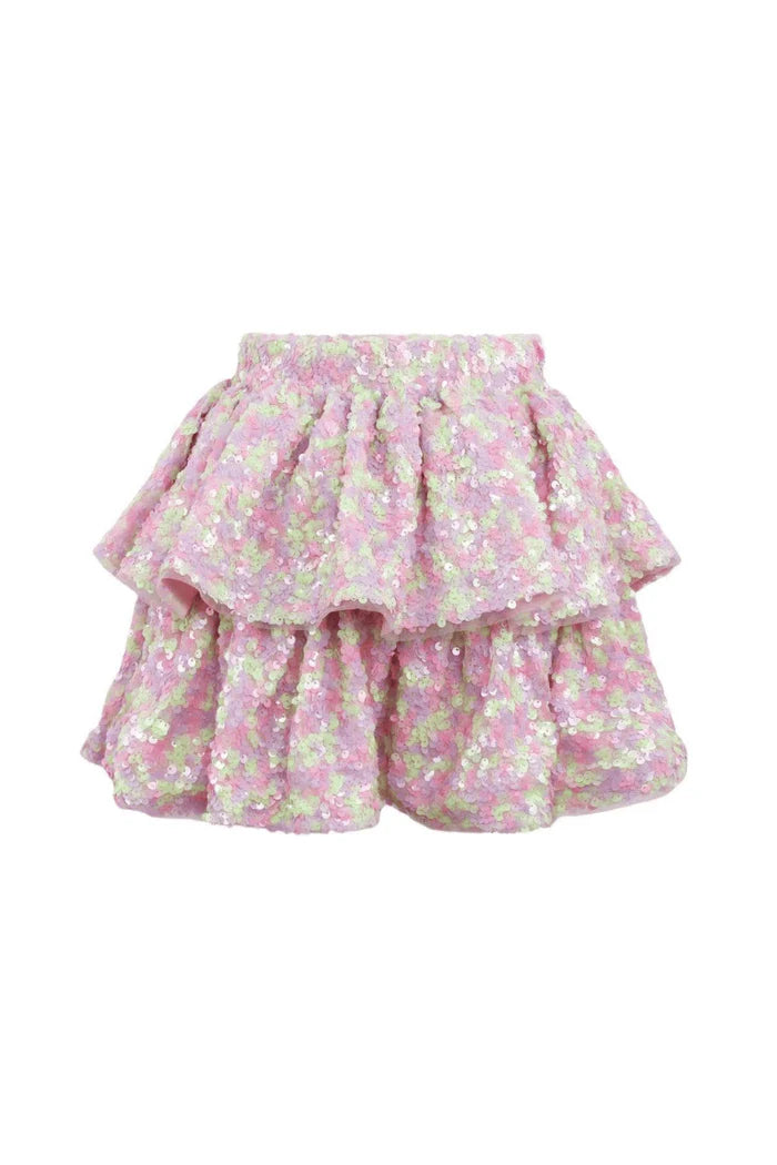 Lola & The Boys Confetti Sequin Bow Skirt