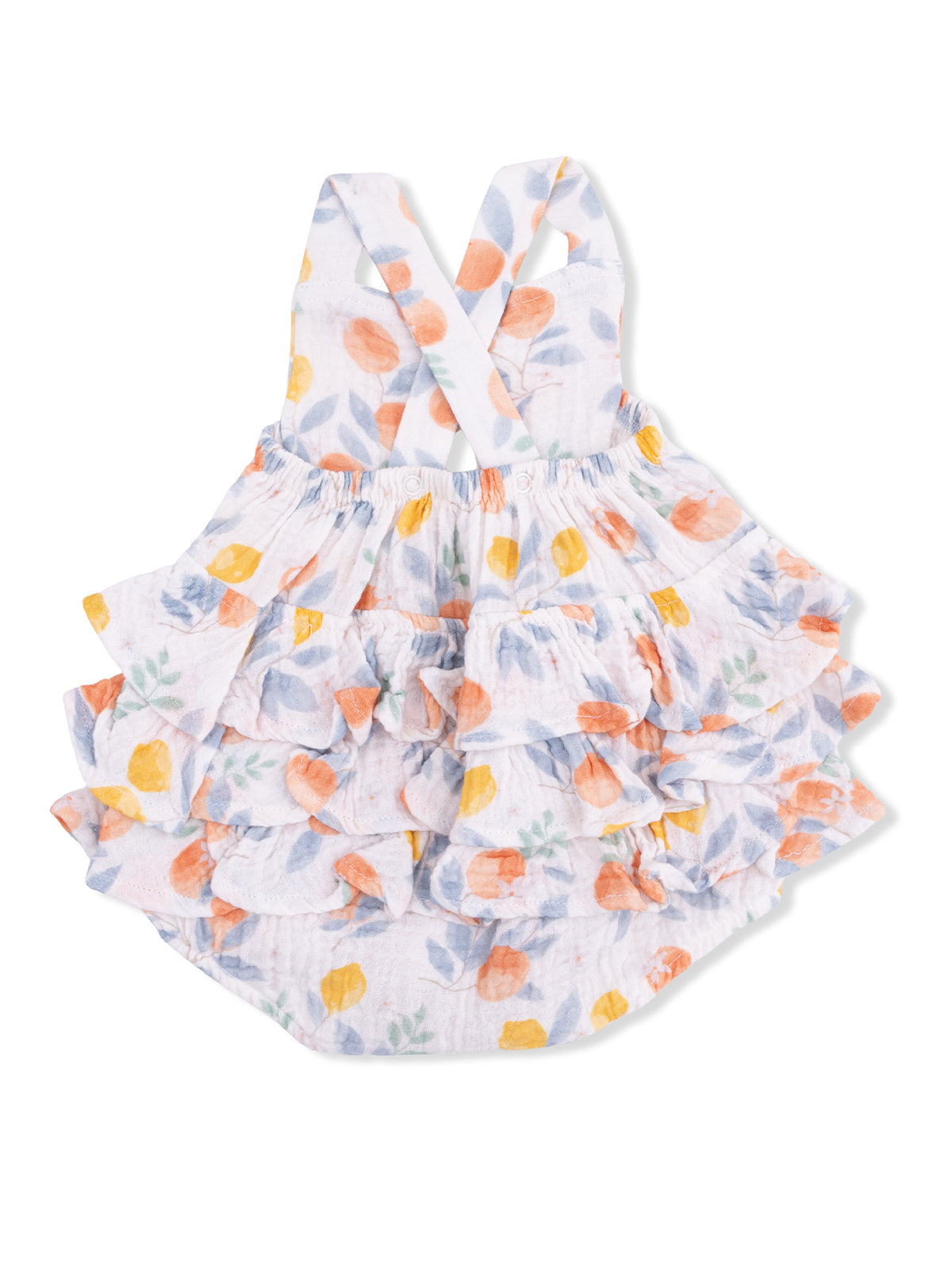 Angel Dear Citrus Floral Ruffle Sunsuit