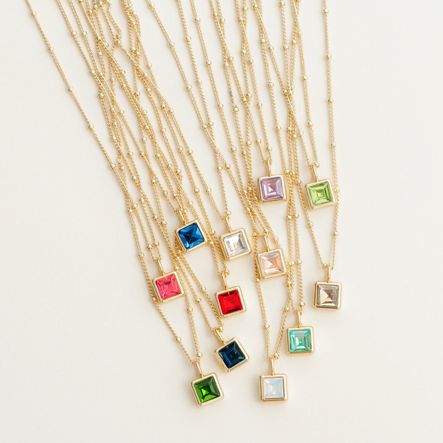 Lucky Feather Birthstone Bottle Necklace