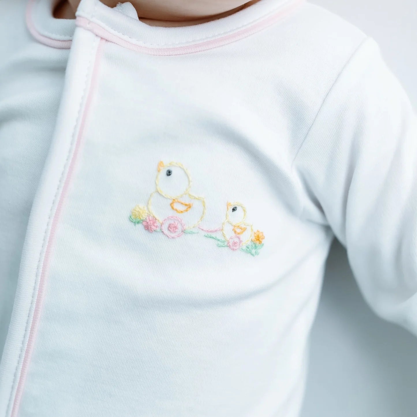 Magnolia Baby Vintage Duckie Pulltoy Footie - Pink