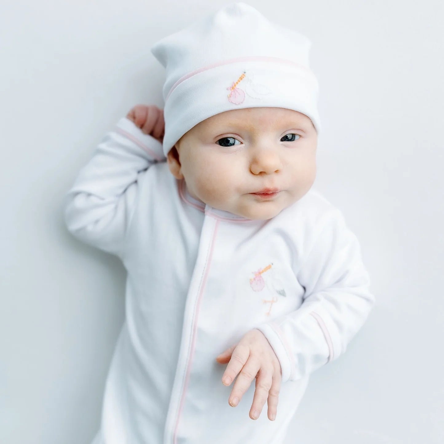 Magnolia Baby Vintage Stork Footie - Pink