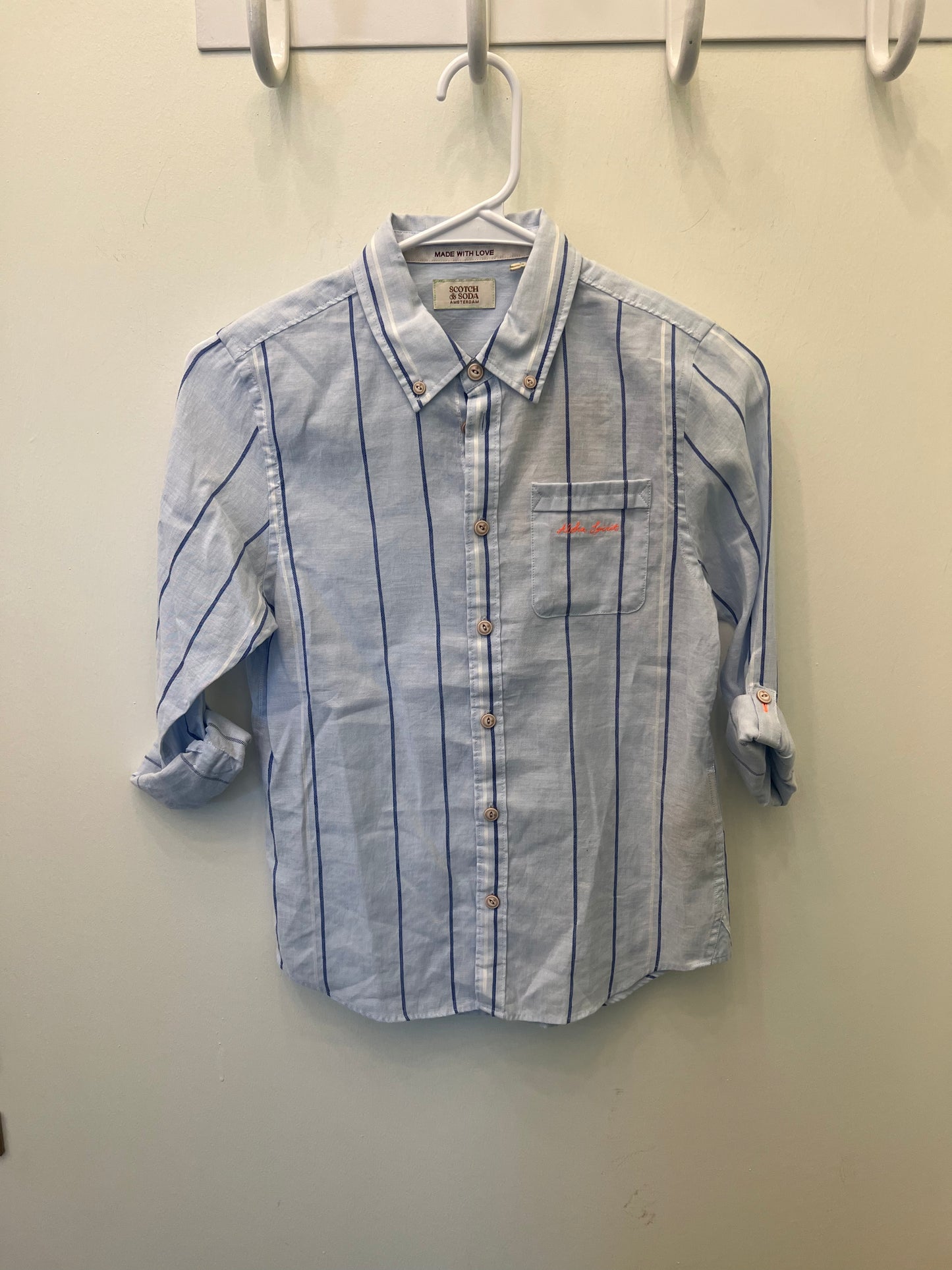 Blue striped button down