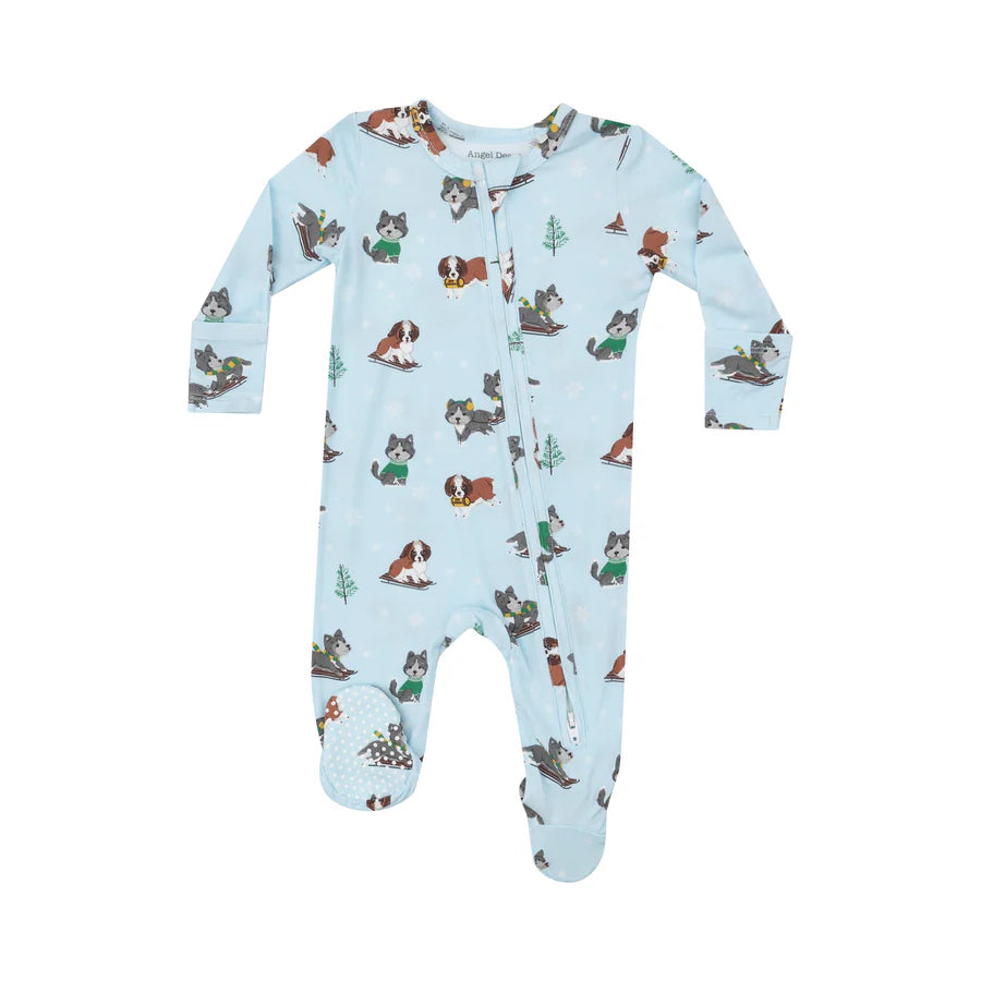 ANGEL DEAR 2 WAY ZIPPER FOOTIE - MUSH PUPPIES