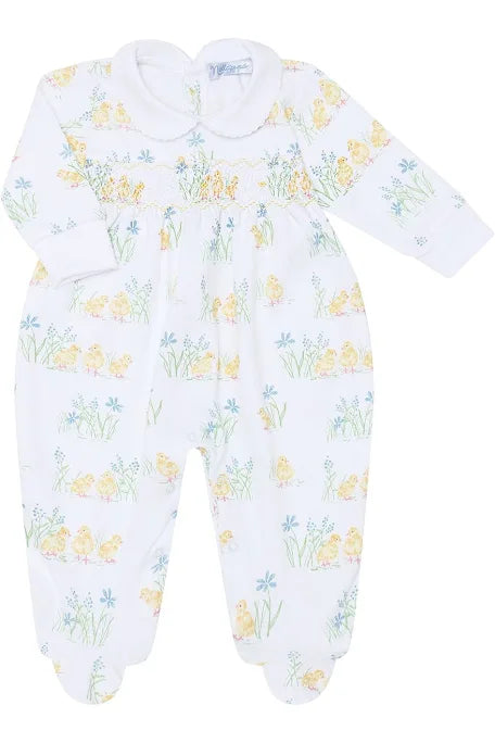 Chicks Print Smocked Footie