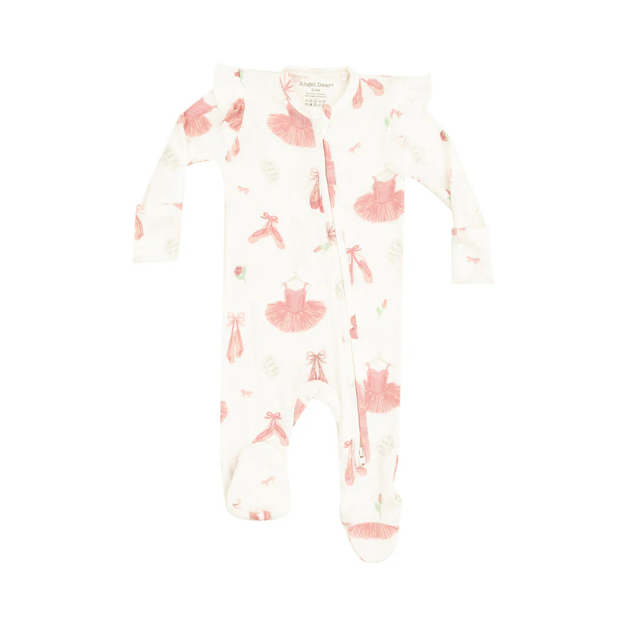 ANGEL DEAR 2 WAY RUFFLE SLEEVES ZIPPER FOOTIE - BALLET THINGS
