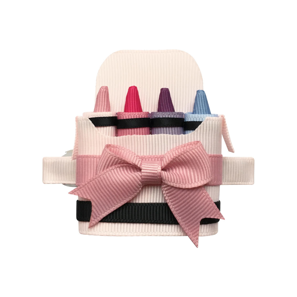 Box of Crayons French Clip in Powder Pink