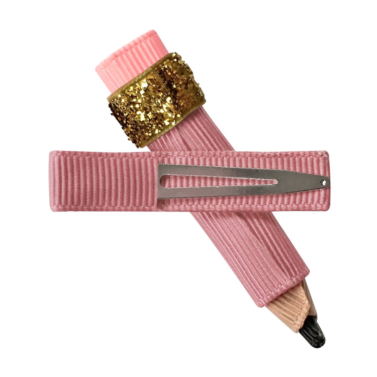 Pencil Alligator Clip - Quartz + Gold Glitter