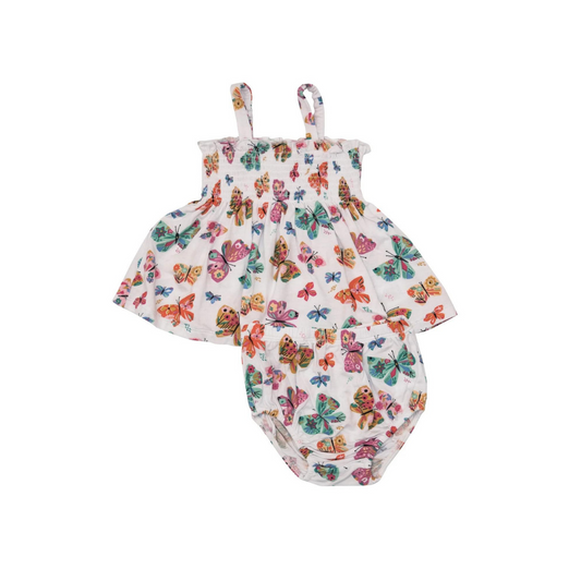 Geo Butterfly Smocked Top & Bloomers