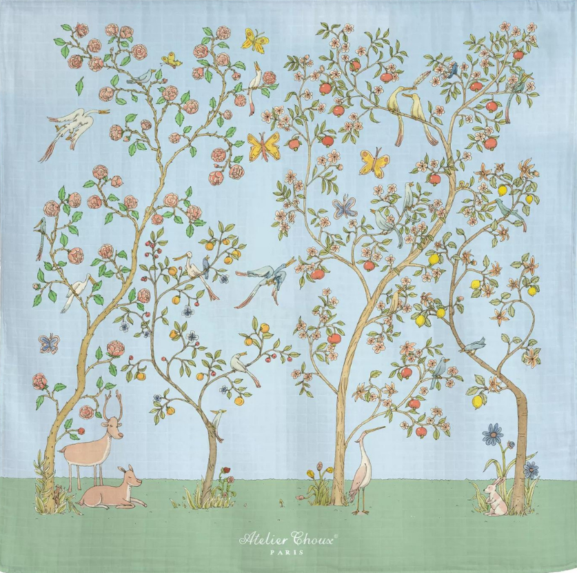 Atelier Choux In Bloom Blue Swaddle