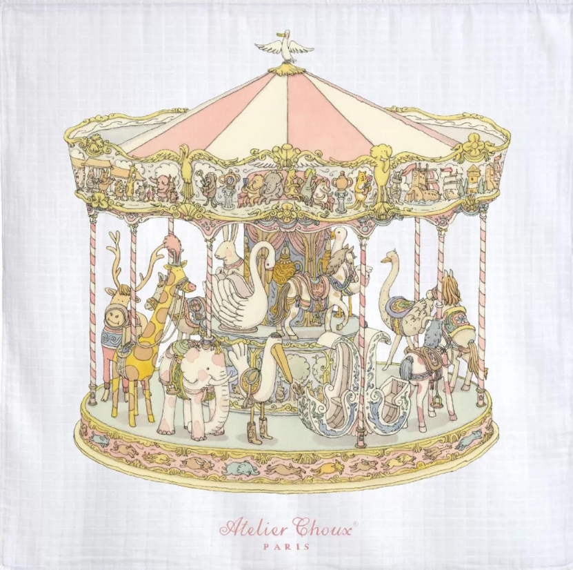 Atelier Choux Carousel Pink Swaddle