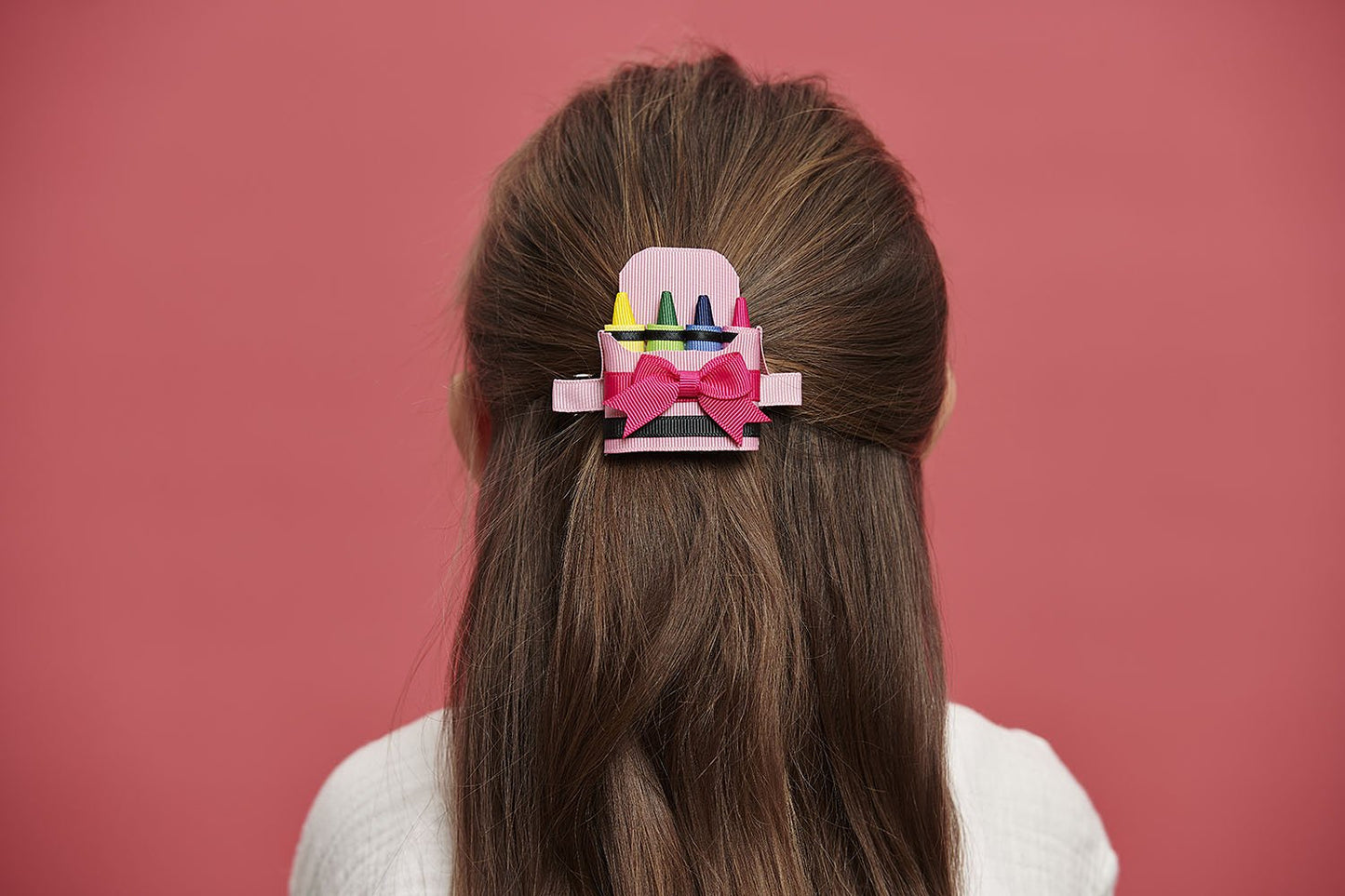 Box of Crayons French Clip in Powder Pink