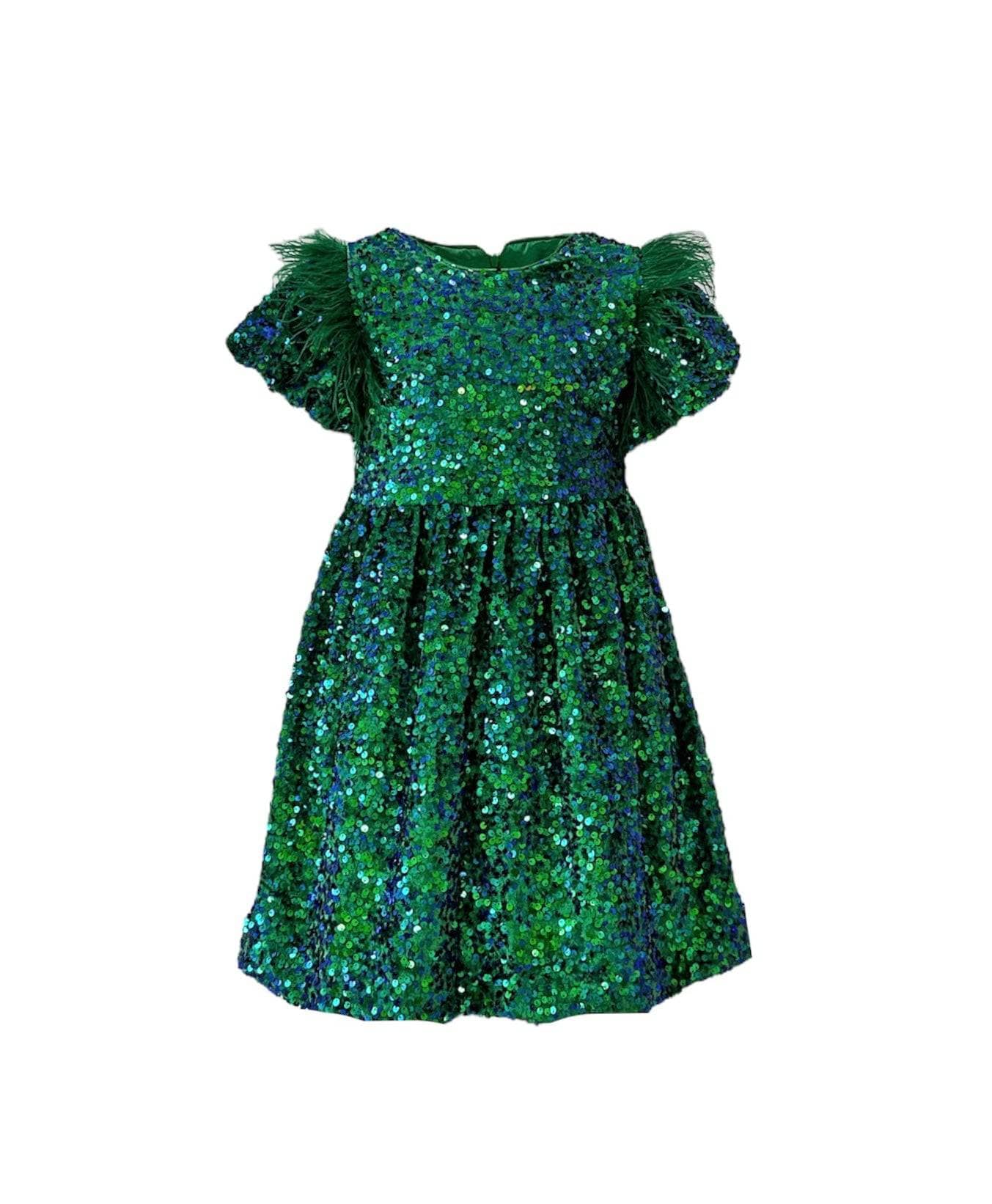 EMERALD SHIMMER PARTY DRESS