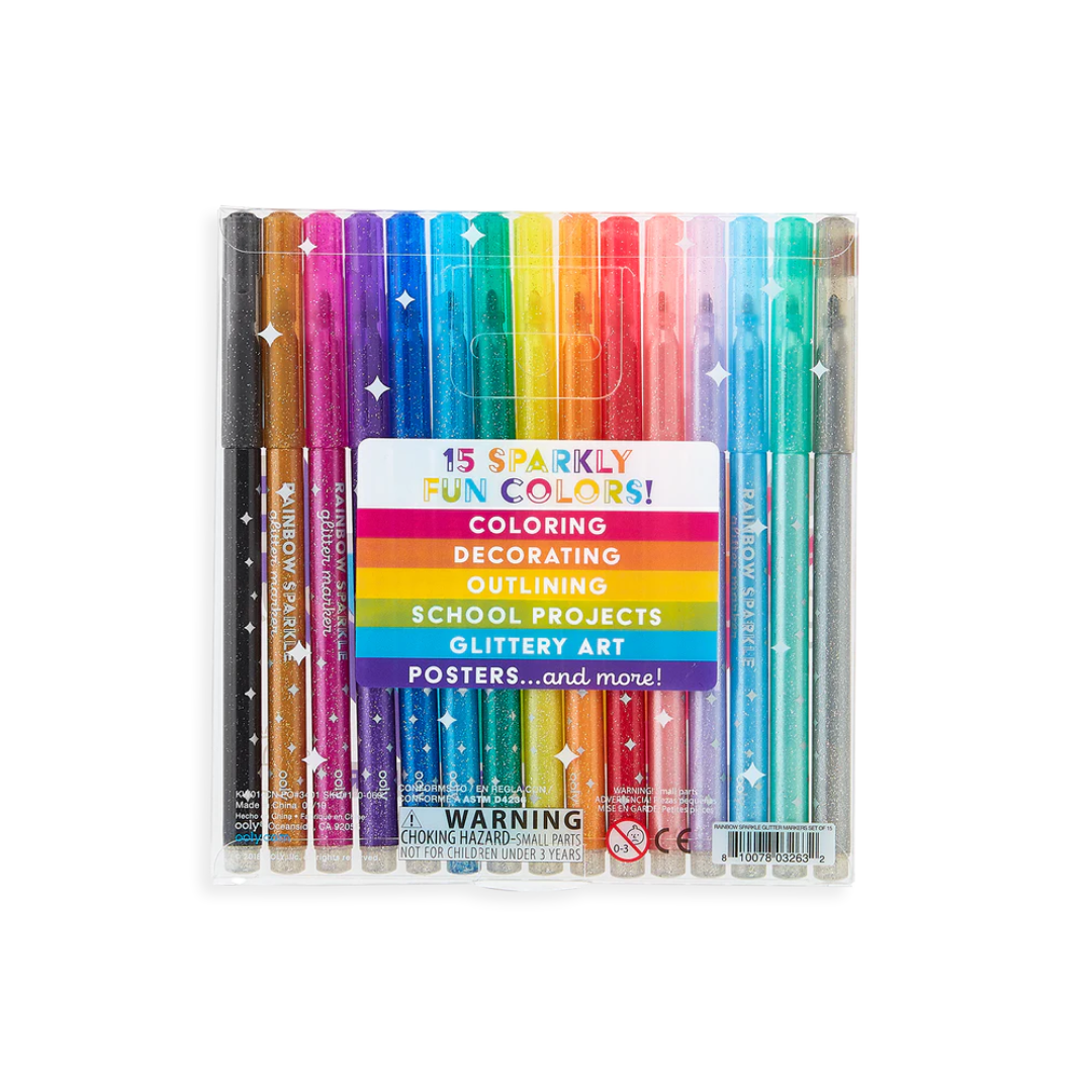 Rainbow Sparkle Glitter Markers