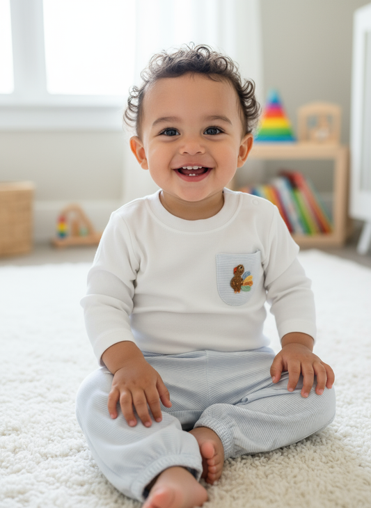 Petit Bebe Blue Stripe Turkey Set