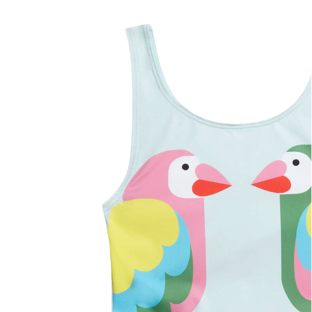Parrot Print Frill Swimsuit