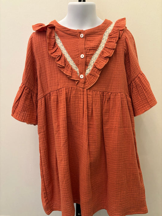 Petite Lucette Paris Orange Dress