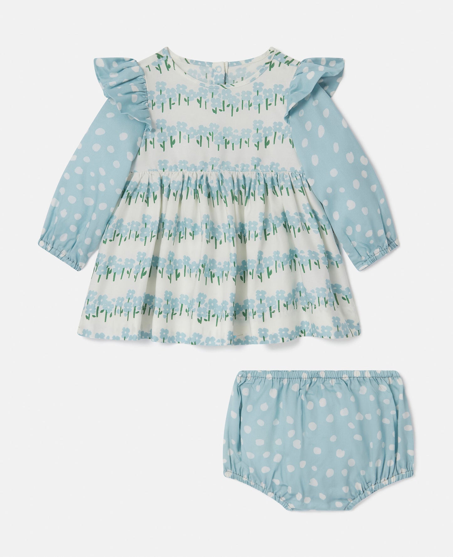 Floral Pattern Dress and Bloomers Set