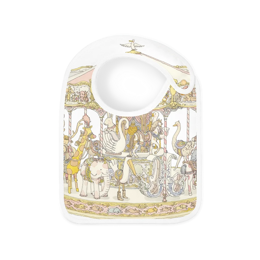 Atelier Choux Pink Carousel Satin Bib