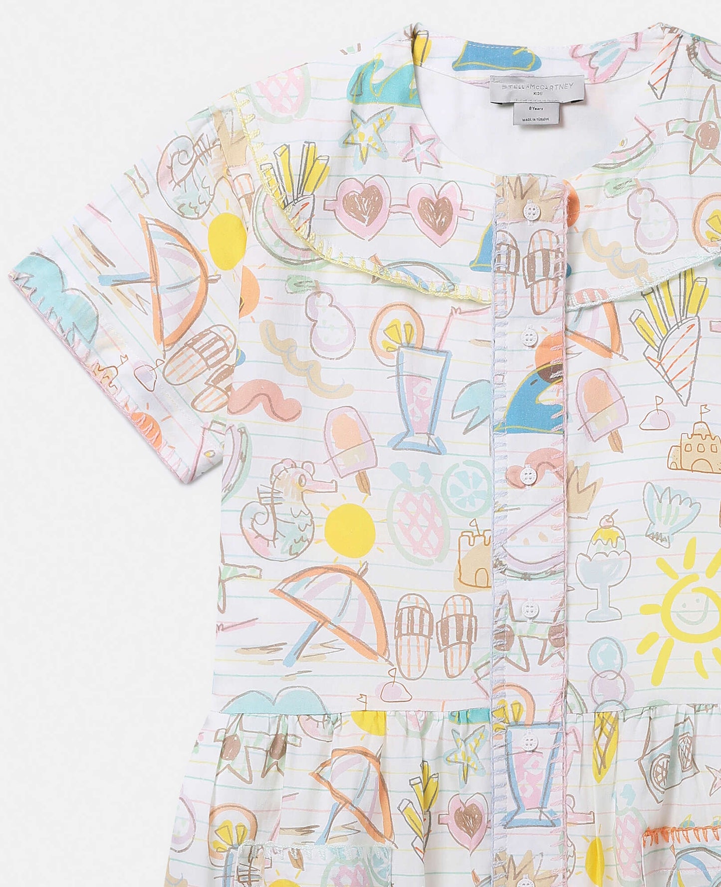 Summer Doodles Print Shirt Dress