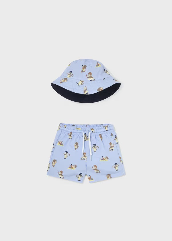 Baby swim trunks with hat