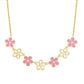 Flower Frontal Necklace (Pink / White)