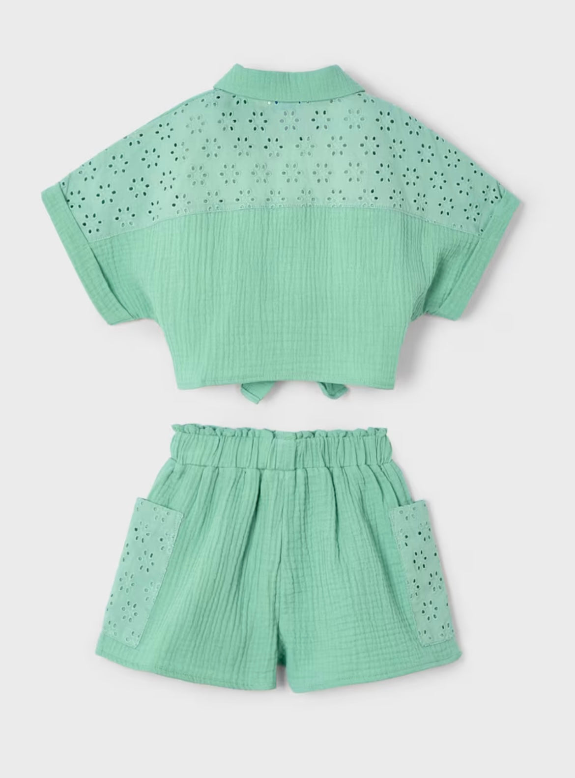 Girl Eyelet Shorts and Blouse Set