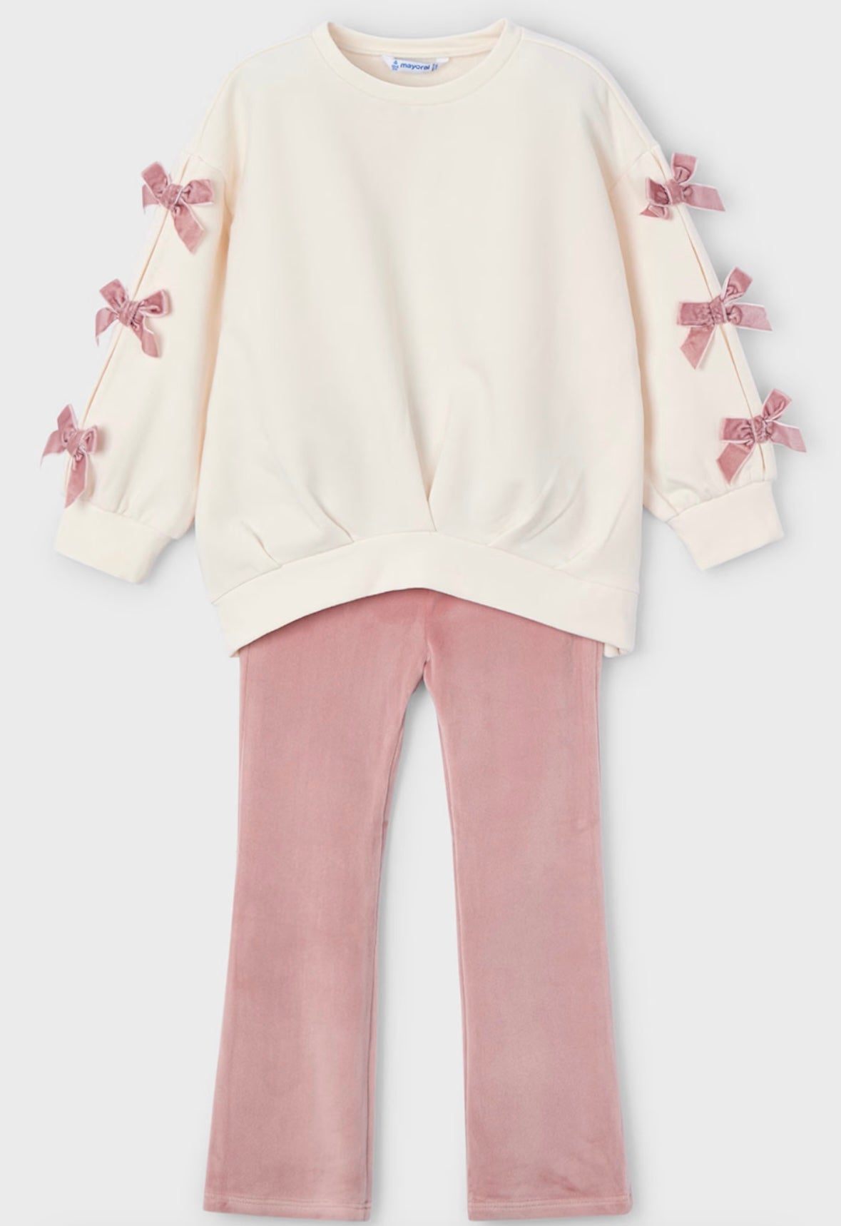 Girl Bow Sweatshirt and Leggings Set