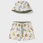 Mayoral Swim Trunks and Reversible Hat Set with Sun Protection