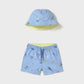 Mayoral Swim Trunks and Reversible Hat Set with Sun Protection