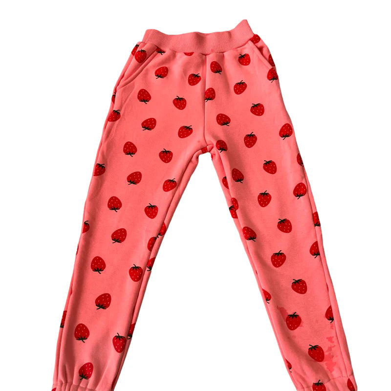 STRAWBERRY RUFFLE JOGGERS SET