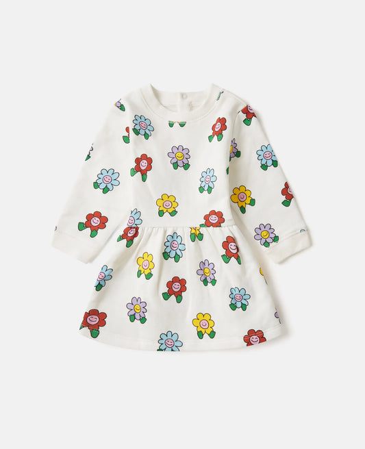 Stella McCartney Flower Print Long-Sleeve Dress