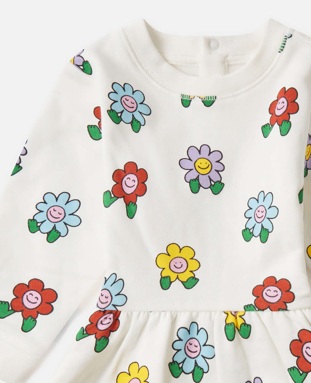 Stella McCartney Flower Print Long-Sleeve Dress